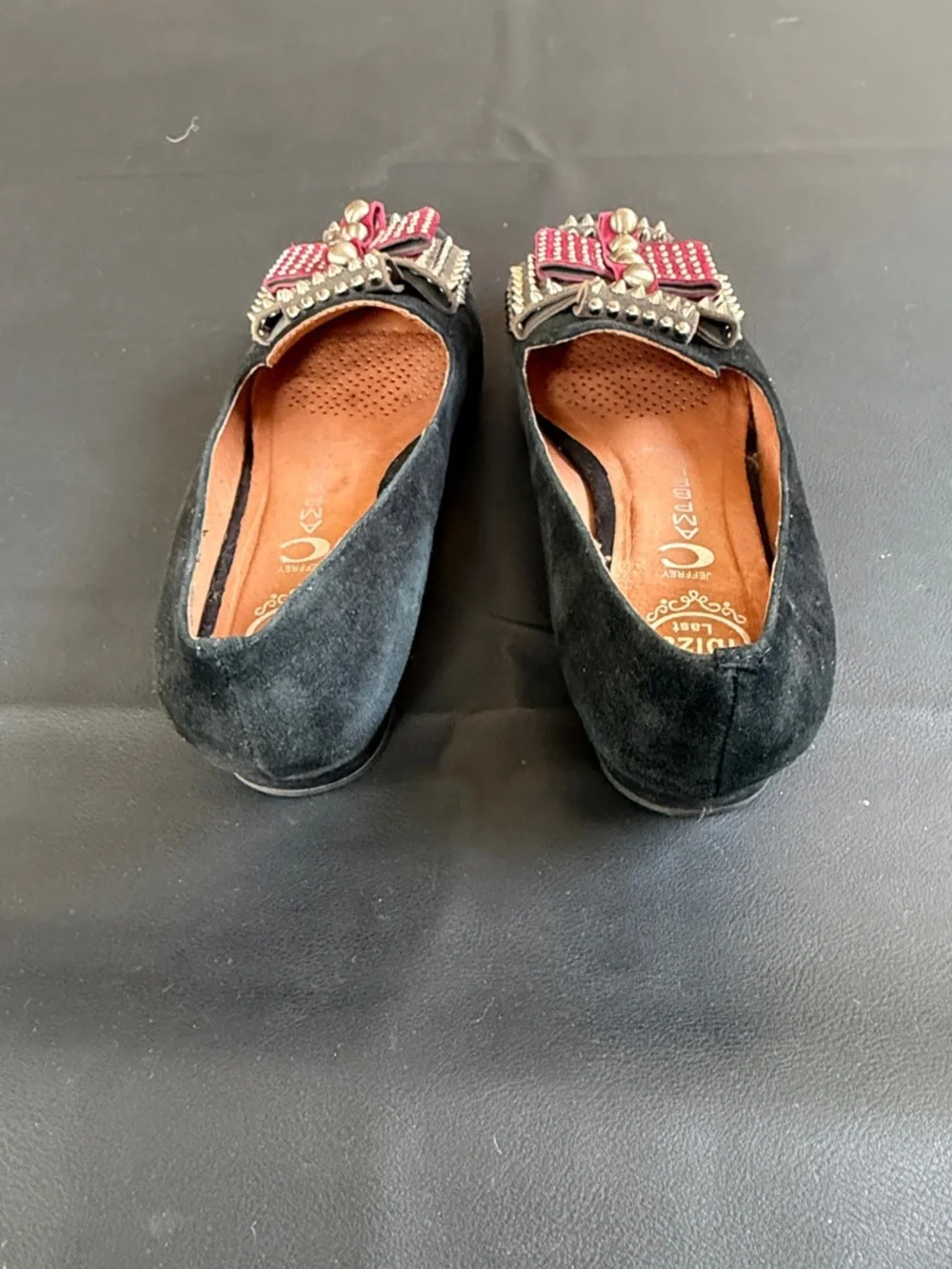 Jeffrey Campbell Ibiza Studded Suede Loafers Black Slip-On Flats Punk Boho EU 39 - Picture 8 of 11